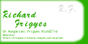 richard frigyes business card